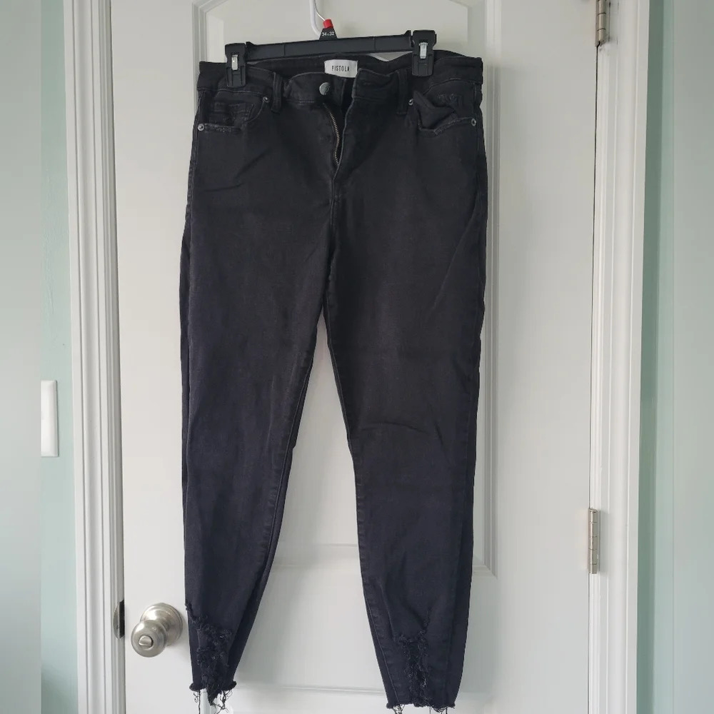 Pistola, Black, Size 32, Distressed‎ Skinny Jeans